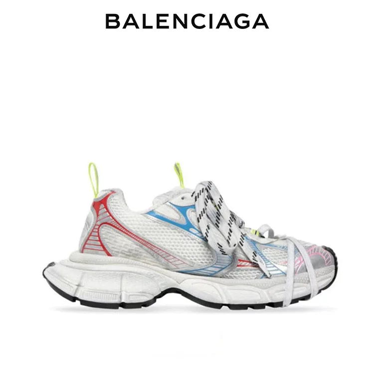 BALENCIAGA RUNNER KITH FOUR.COLOR 女士復古減震休閒運動鞋 白藍紅