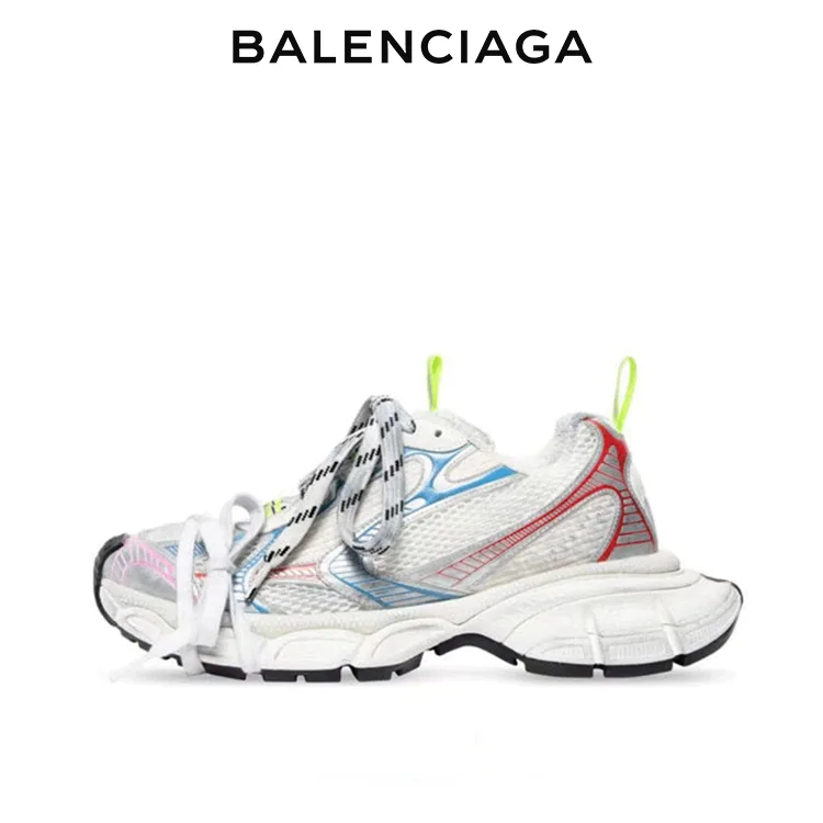 BALENCIAGA RUNNER KITH FOUR.COLOR 女士復古減震休閒運動鞋 白藍紅