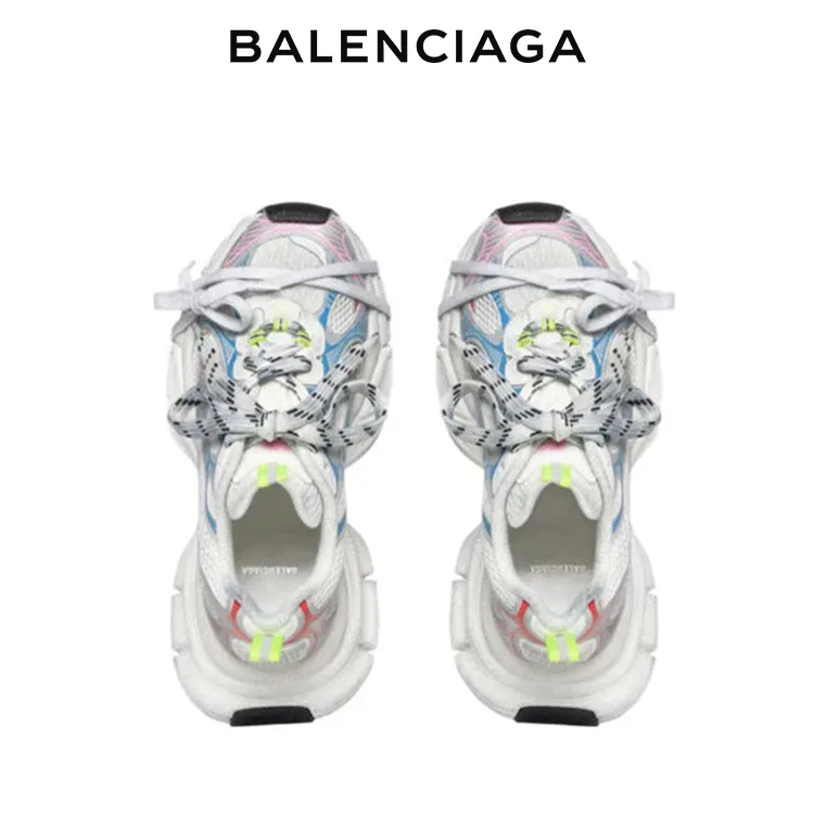 BALENCIAGA RUNNER KITH FOUR.COLOR 女士復古減震休閒運動鞋 白藍紅