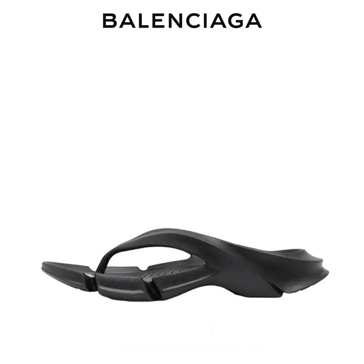 BALENCIAGA巴黎世家BB壓花人字拖休閒運動夾腳涼拖鞋 男女同款