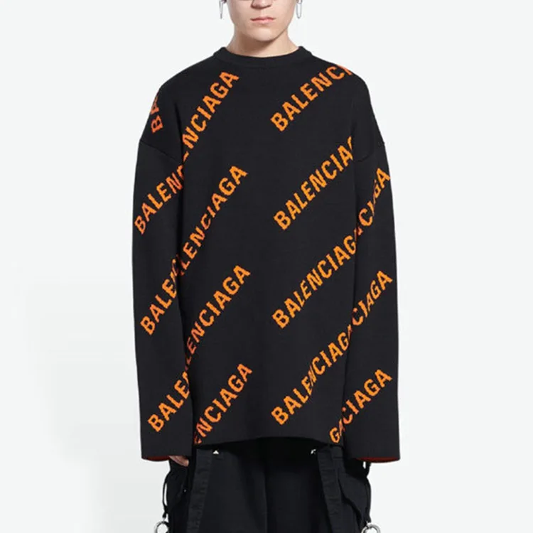 BALENCIAGA巴黎世家ALLOVER LOGO針織衫毛衣