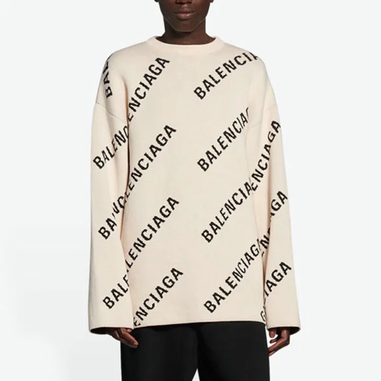 BALENCIAGA巴黎世家ALLOVER LOGO針織衫毛衣