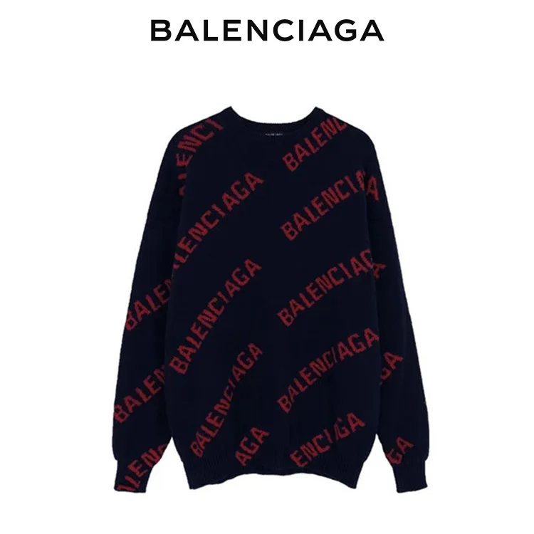 BALENCIAGA巴黎世家ALLOVER LOGO針織衫毛衣