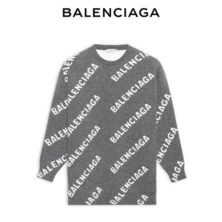 BALENCIAGA巴黎世家ALLOVER LOGO針織衫毛衣