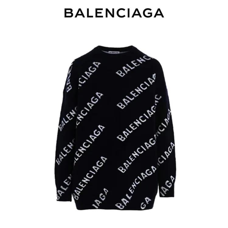 BALENCIAGA巴黎世家ALLOVER LOGO針織衫毛衣