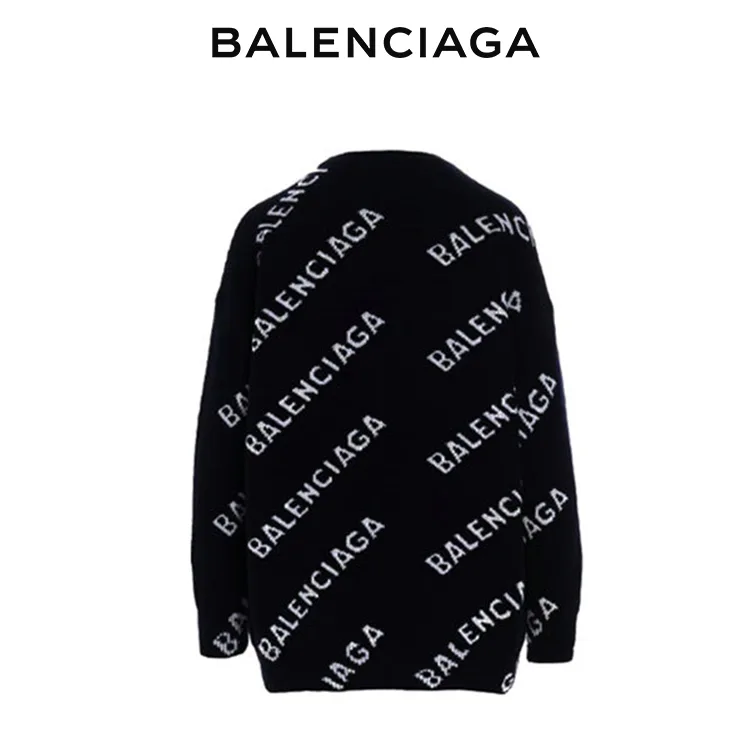 BALENCIAGA巴黎世家ALLOVER LOGO針織衫毛衣