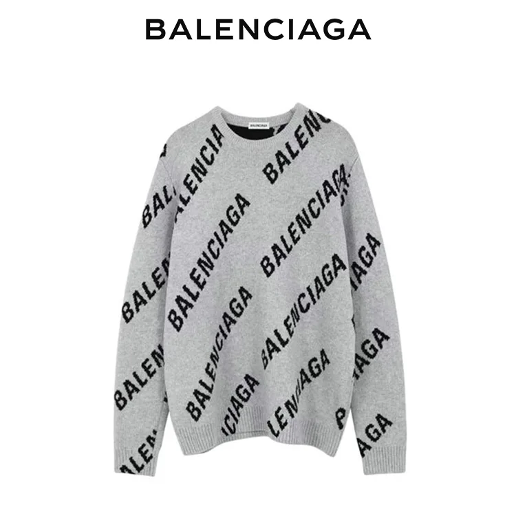 BALENCIAGA巴黎世家ALLOVER LOGO針織衫毛衣