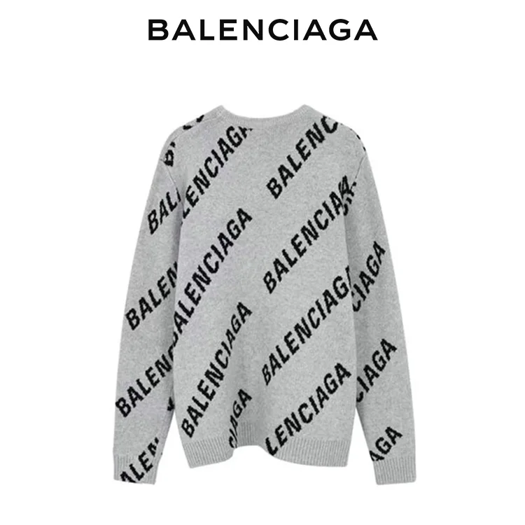 BALENCIAGA巴黎世家ALLOVER LOGO針織衫毛衣