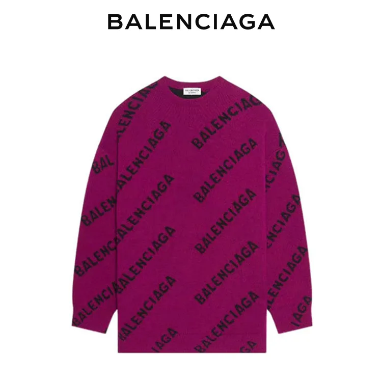 BALENCIAGA巴黎世家ALLOVER LOGO針織衫毛衣