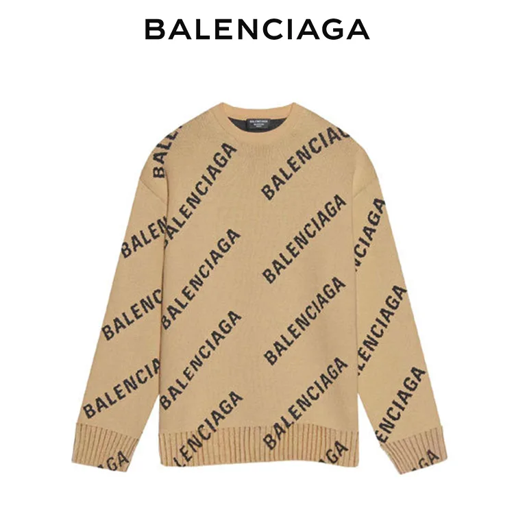 BALENCIAGA巴黎世家ALLOVER LOGO針織衫毛衣