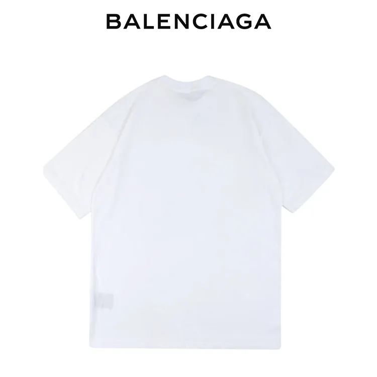 BALENCIAGA巴黎世家麥穗雙B字母印花男女短袖T恤