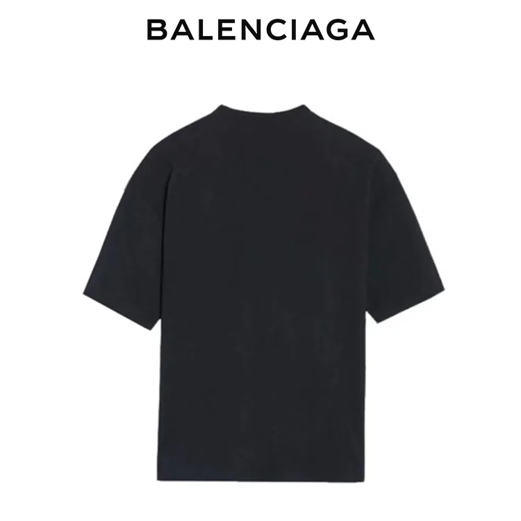 BALENCIAGA巴黎世家麥穗雙B字母印花男女短袖T恤