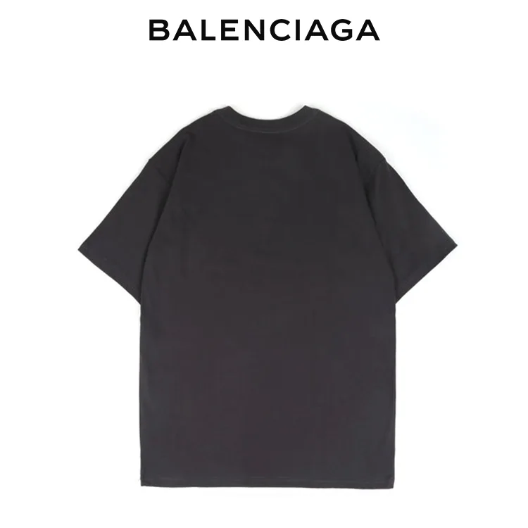 BALENCIAGA巴黎世家麥穗雙B字母印花男女短袖T恤