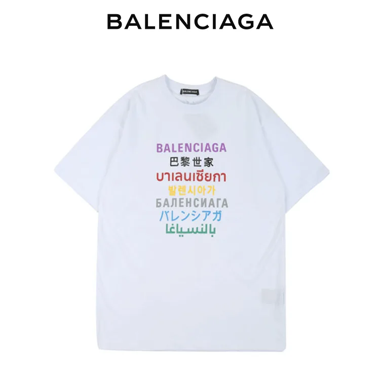 BALENCIAGA巴黎世家 多國語言 七國語言 短袖T恤 男女同款