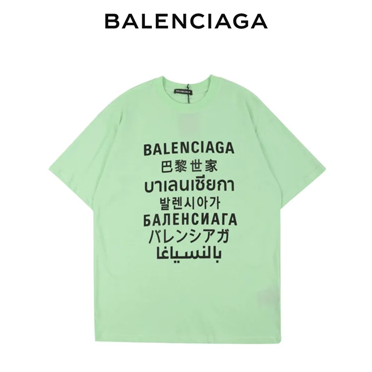 BALENCIAGA巴黎世家 多國語言 七國語言 短袖T恤 男女同款