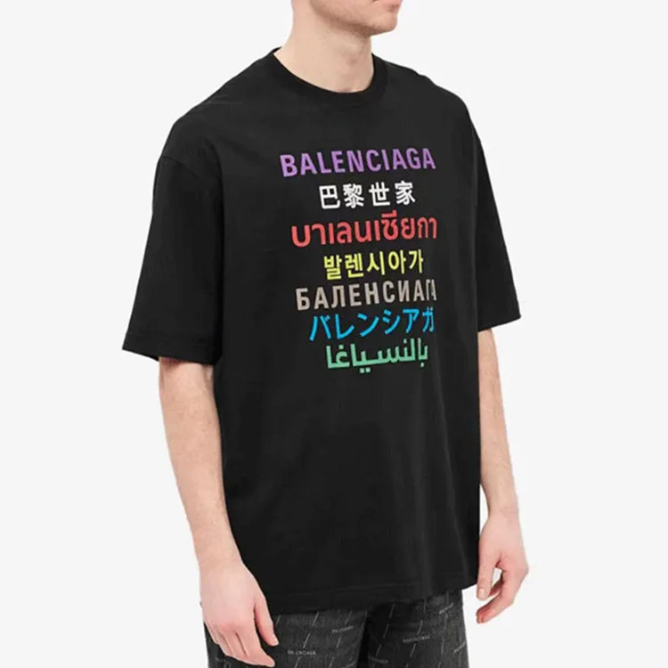 BALENCIAGA巴黎世家 多國語言 七國語言 短袖T恤 男女同款