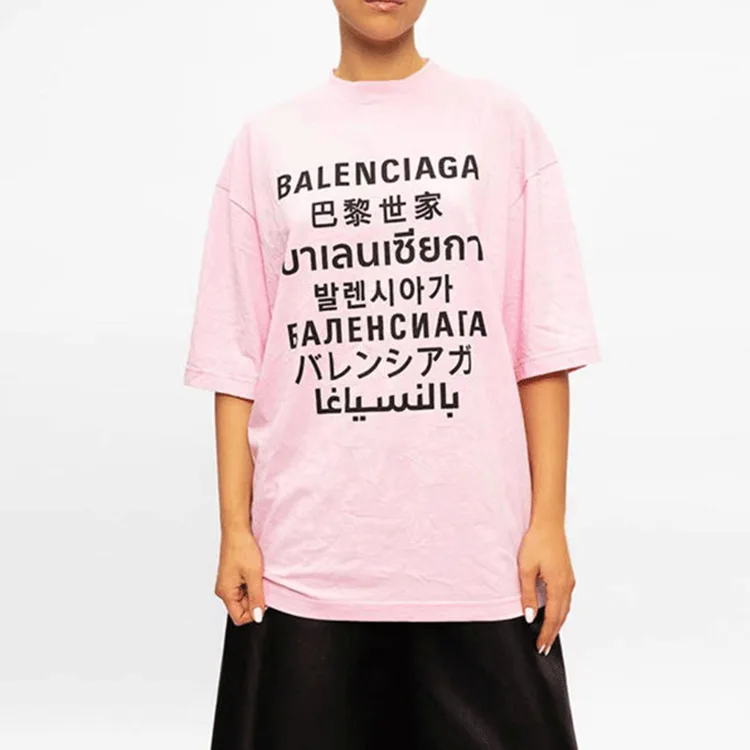 BALENCIAGA巴黎世家 多國語言 七國語言 短袖T恤 男女同款