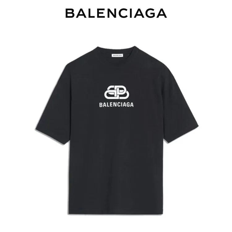 BALENCIAGA巴黎世家 經典鎖扣字母LOGO 短袖T恤 男女同款