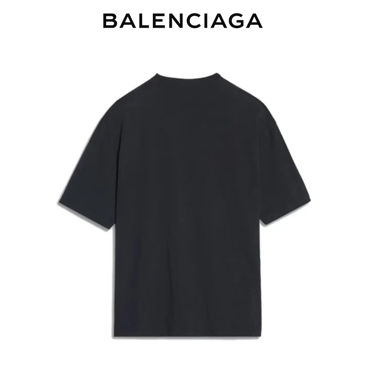 BALENCIAGA巴黎世家 經典鎖扣字母LOGO 短袖T恤 男女同款