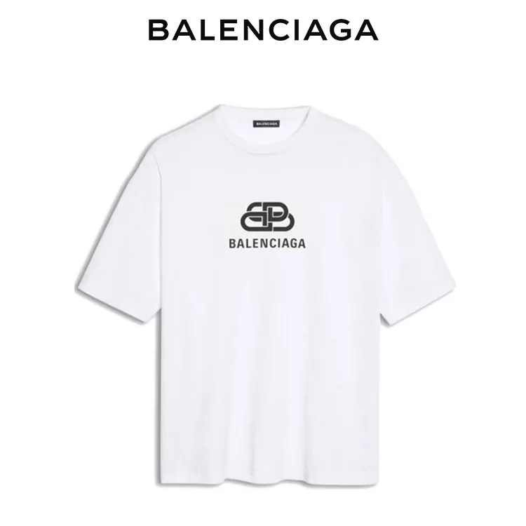 BALENCIAGA巴黎世家 經典鎖扣字母LOGO 短袖T恤 男女同款