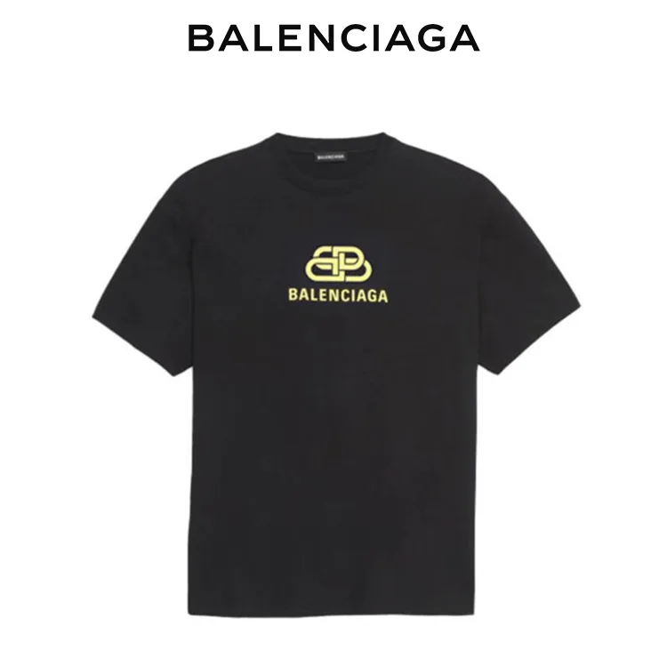 BALENCIAGA巴黎世家 經典鎖扣字母LOGO 短袖T恤 男女同款