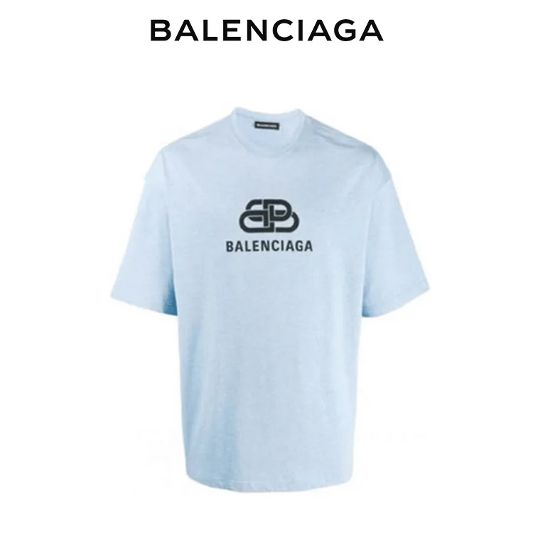 BALENCIAGA巴黎世家 經典鎖扣字母LOGO 短袖T恤 男女同款