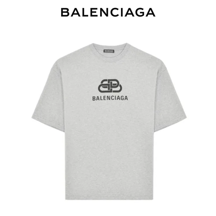 BALENCIAGA巴黎世家 經典鎖扣字母LOGO 短袖T恤 男女同款