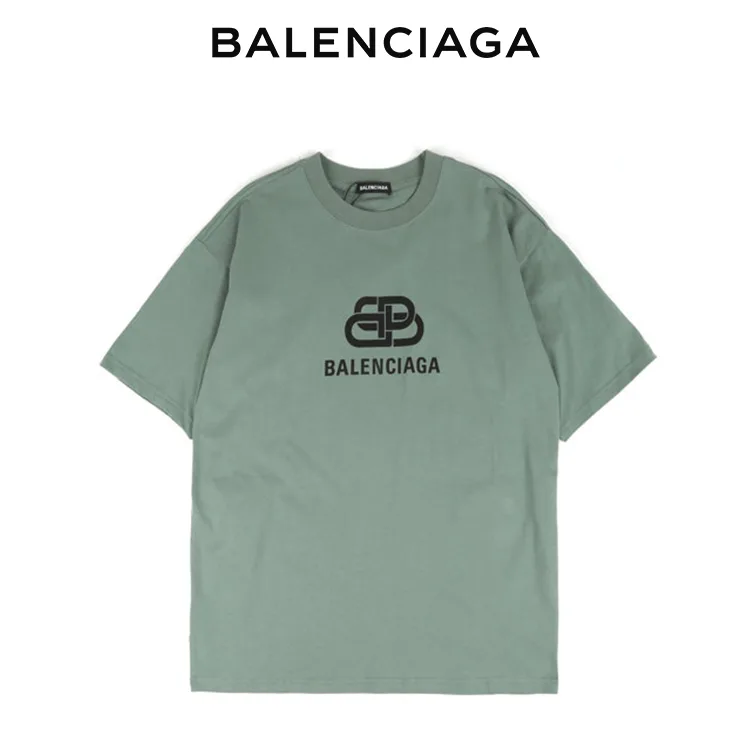 BALENCIAGA巴黎世家 經典鎖扣字母LOGO 短袖T恤 男女同款