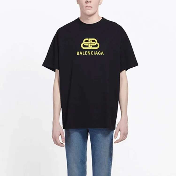 BALENCIAGA巴黎世家 經典鎖扣字母LOGO 短袖T恤 男女同款