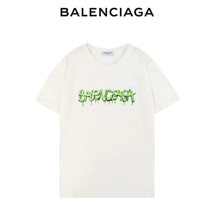 BALENCIAGA巴黎世家果凍塗鴉溶解字母短袖T恤