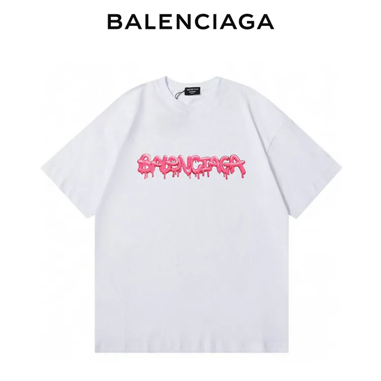 BALENCIAGA巴黎世家果凍塗鴉溶解字母短袖T恤