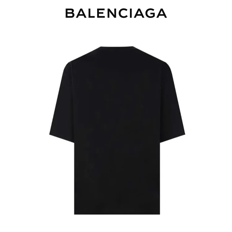 BALENCIAGA巴黎世家草字簽名LOGO圓領短袖T恤