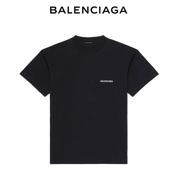 BALENCIAGA巴黎世家背後字母胸前小標經典LOGO短袖T恤