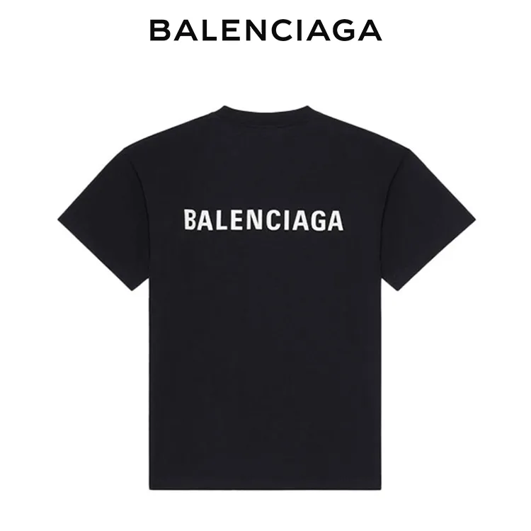 BALENCIAGA巴黎世家背後字母胸前小標經典LOGO短袖T恤