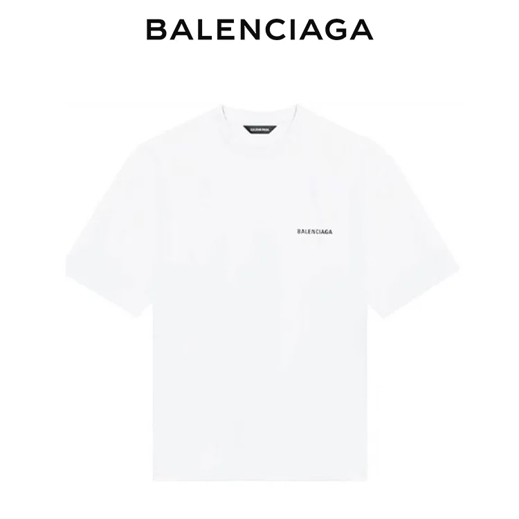 BALENCIAGA巴黎世家背後字母胸前小標經典LOGO短袖T恤