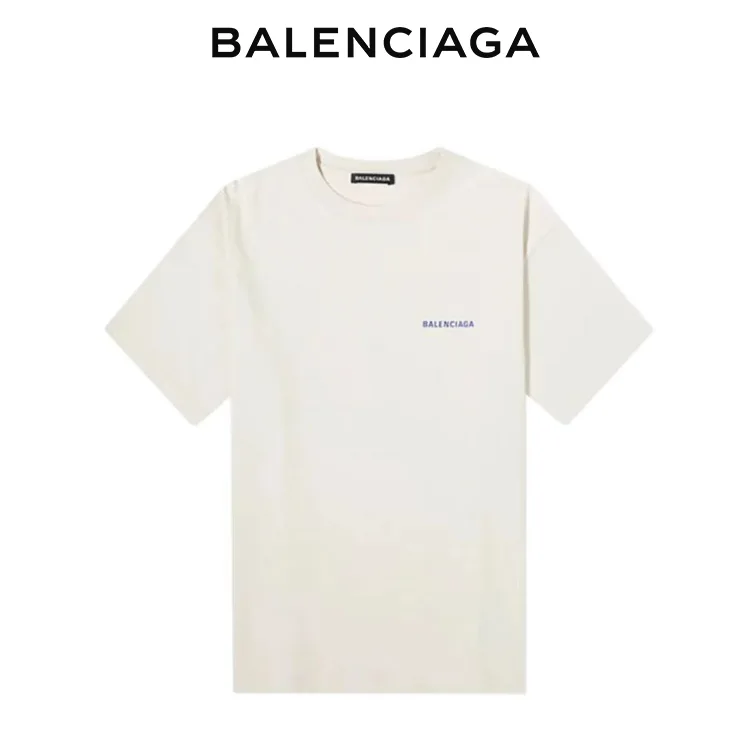 BALENCIAGA巴黎世家背後字母胸前小標經典LOGO短袖T恤