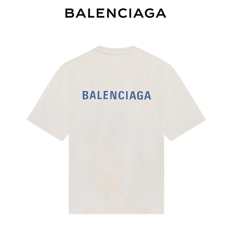 BALENCIAGA巴黎世家背後字母胸前小標經典LOGO短袖T恤