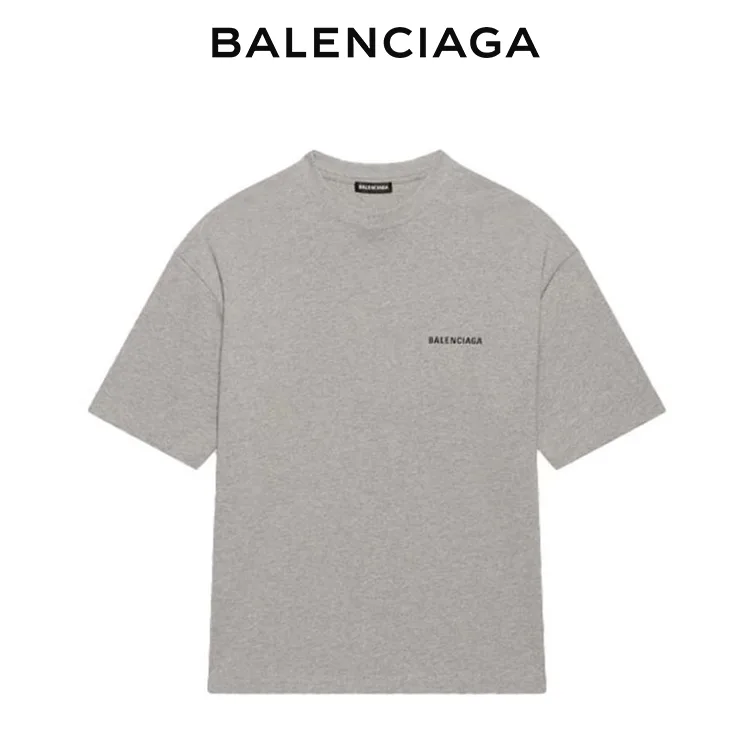 BALENCIAGA巴黎世家背後字母胸前小標經典LOGO短袖T恤