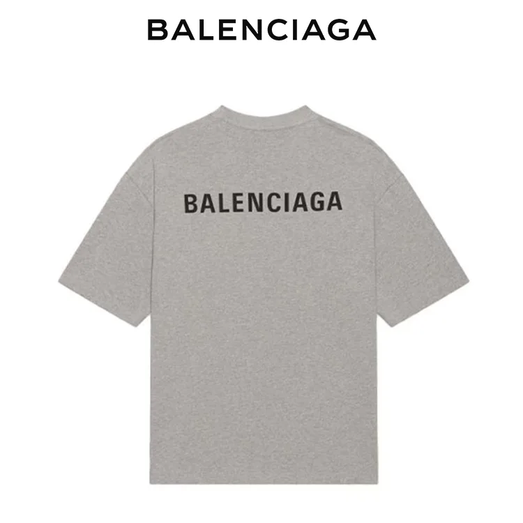 BALENCIAGA巴黎世家背後字母胸前小標經典LOGO短袖T恤