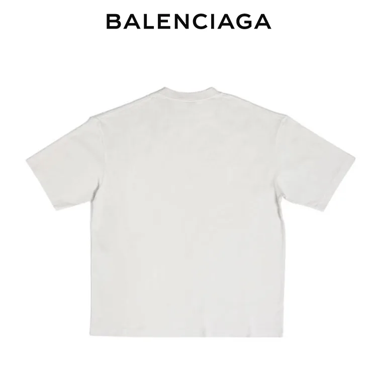 BALENCIAGA巴黎世家反向字母藝術印花圓領短袖T恤