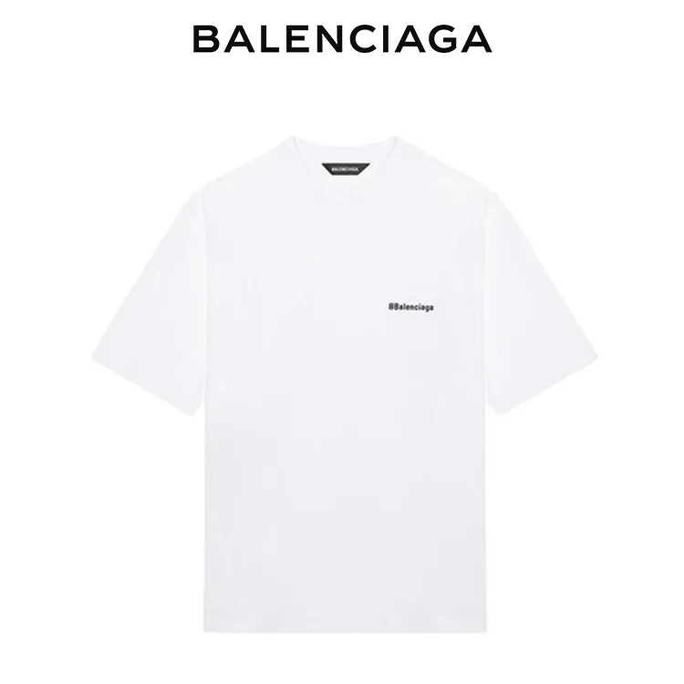 BALENCIAGA巴黎世家BB小LOGO字母刺繡短袖T恤