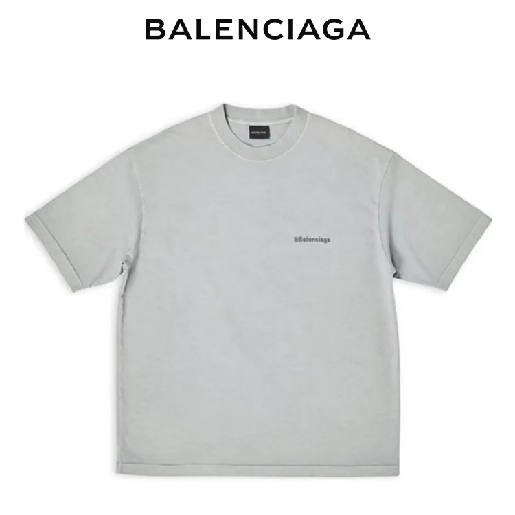 BALENCIAGA巴黎世家BB小LOGO字母刺繡短袖T恤