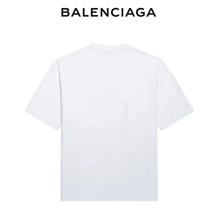 BALENCIAGA巴黎世家BB模糊馬賽克字母LOGO短袖T恤