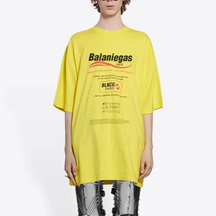 BALENCIAGA巴黎世家經典海浪新標語LOGO字母印花短袖T恤