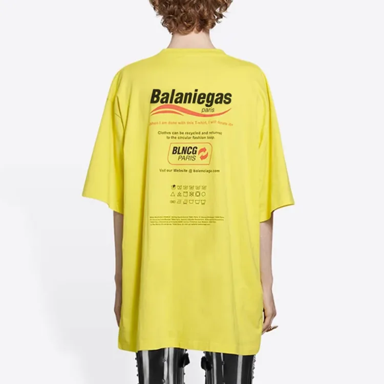 BALENCIAGA巴黎世家經典海浪新標語LOGO字母印花短袖T恤