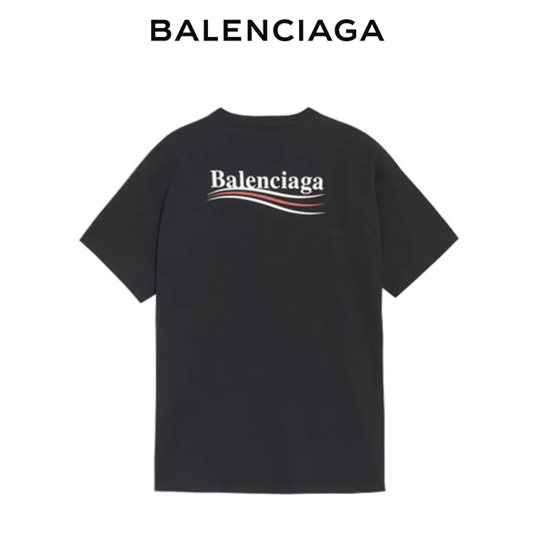 BALENCIAGA巴黎世家POLITICAL CAMPAIGN海浪可樂標字母短袖T恤