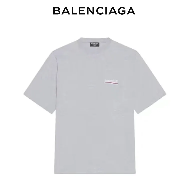 BALENCIAGA巴黎世家POLITICAL CAMPAIGN海浪可樂標字母短袖T恤