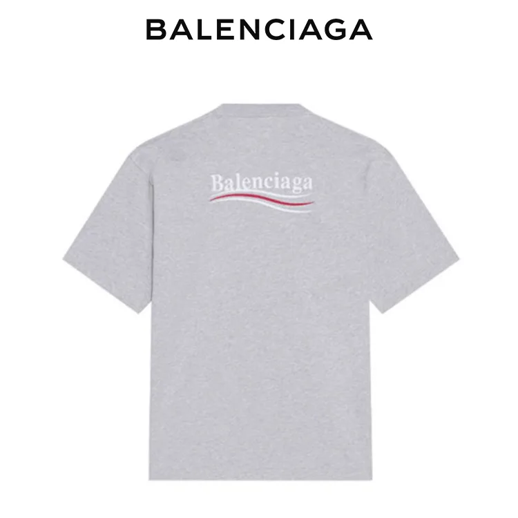 BALENCIAGA巴黎世家POLITICAL CAMPAIGN海浪可樂標字母短袖T恤