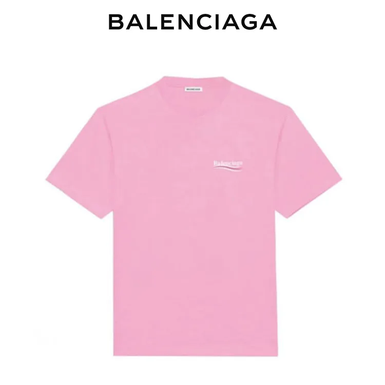 BALENCIAGA巴黎世家POLITICAL CAMPAIGN海浪可樂標字母短袖T恤