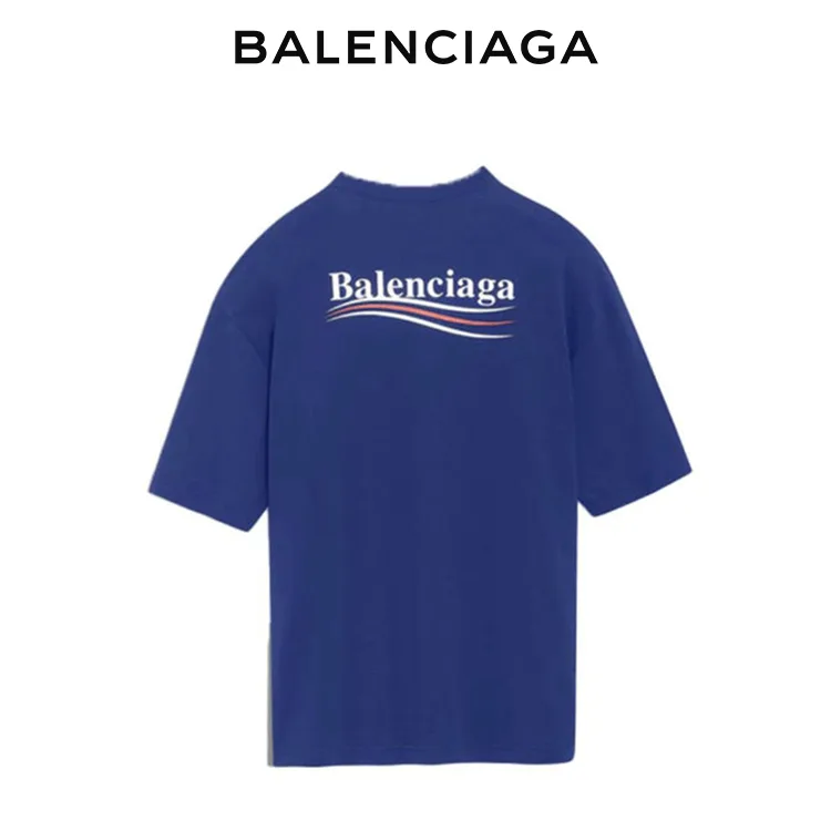 BALENCIAGA巴黎世家POLITICAL CAMPAIGN海浪可樂標字母短袖T恤